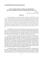 VIỆC LÀM CHO NGƯỜI LAO ĐỘNG SAU THU HỒI ĐẤT TRONG QUÁ TRÌNH ĐÔ THỊ HÓA Ở THÀNH PHỐ HUẾ HIỆN NAY docx