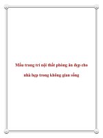 Mẩu trang trí nội thất phòng ăn đẹp cho nhà hẹp trong không gian sống pdf