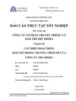 Cải thiện hoạt động báo chí trong chương trình PR của công ty NBN MEDIA