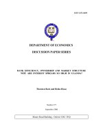 BANK EFFICIENCY, OWNERSHIP AND MARKET STRUCTURE WHY ARE INTEREST SPREADS SO HIGH IN UGANDA? potx