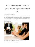 CẨM NANG QUẢN LÝ HIỆU QUẢ - HÀNH ĐỘNG HIỆU QUẢ P1 ppt