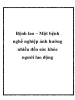 Bệnh lao – Một bệnh nghề nghiệp ảnh hưởng nhiều đến sức khỏe người lao động doc