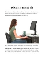 Để Có Một Trí Nhớ Tốt doc