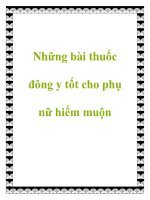 Những bài thuốc đông y tốt cho phụ nữ hiếm muộn doc