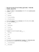 Đề thi và đáp án tiếng anh trình độ TOEFL - Tìm từ sai trong số các từ được gạch chân - Đề 30 potx