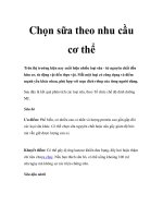 Chọn sữa theo nhu cầu cơ thể pptx