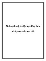 Những thú vị từ việc học tiếng Anh mà bạn có thể chưa biết pdf