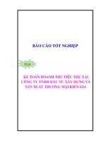 luận văn kế toán doanh thu tiêu thụ tại công ty tnhh đầu tư xây dựng và sản xuất thương mại kiến gia