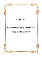 LUẬN VĂN: Đánh giá thực trạng tài chính của công ty VIRASIMEX pptx