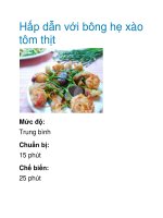 Hấp dẫn với bông hẹ xào tôm thịt doc