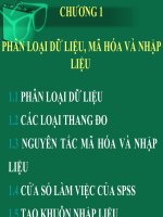 PHÂN LOẠI DỮ LIỆU, MÃ HÓA VÀ NHẬP LIỆU ppt