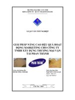 giải pháp nâng cao hiệu quả hoạt động marketing cho công ty tnhh xây dựngthương mại vận tải phan thành