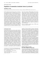 Báo cáo Y học: Regulation of mammalian translation factors by nutrients pot