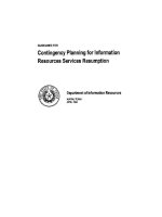 guidelines for contingency planning for information resources services ppt