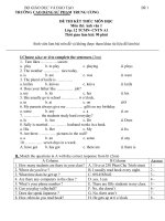 Đề thi anh văn - Lớp trung cấp mầm non - Trường cao đẳng sư phạm trung ương ppt