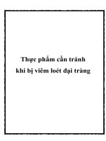 Thực phẩm cần tránh khi bị viêm loét đại tràng pdf