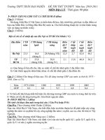 Đề thi thử tốt nghiệp THPT Môn Địa 2011 Trường Trần Đại Nghĩa (Có đáp án, thang điểm)