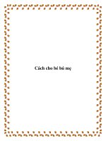 Cách cho bé bú mẹ pdf