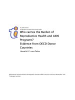 Who carries the Burden of Reproductive Health and AIDS Programs? Evidence from OECD Donor Countries ppt