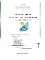 fdi và thực trạng đầu tư fdi vào việt nam hiện nay
