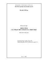 TIỂU LUẬN:PHÂN TÍCH CÁC PHẠM TRÙ CƠ BẢN CỦA TRIẾT HỌC pot