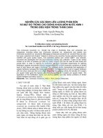Nghiên cứu xác định liều lượng phân bón và mật độ trồng cho giống khoai môn nước KMN-1 trong điều kiện trồng thâm canh pdf