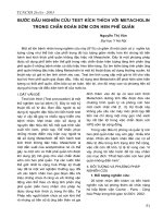 Bước đầu nghiên cứu test kích thích với Metacholin trong chấn đoán sớm cơn hen phế quản pdf