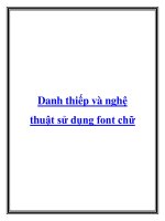 Danh thiếp và nghệ thuật sử dụng font chữ potx