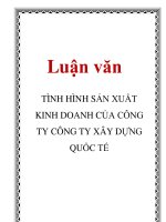Luận văn: TÌNH HÌNH SẢN XUẤT KINH DOANH CỦA CÔNG TY CÔNG TY XÂY DỰNG QUỐC TẾ pdf