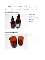 Tái chế vỏ chai cũ thành đèn ngủ cú mèo pot