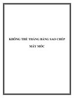 KHÔNG THỂ THẮNG BẰNG SAO CHÉP MÁY MÓC docx