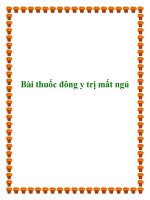 Bài thuốc đông y trị mất ngủ. pptx