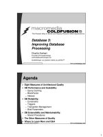 Database 3: Improving Database Processing pot