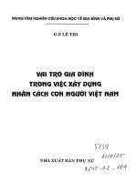 Vai trò gia đình trong việc xây dựng nhân cách con người Việt Nam ppt