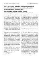 Báo cáo khoa học: Cellular refractoriness to the heat-stable enterotoxin peptide is associated with alterations in levels of the differentially glycosylated forms of guanylyl cyclase C pdf