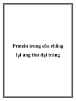 Protein trong sữa chống lại ung thư đại tràng pot