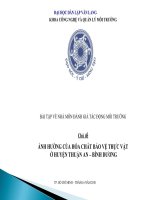 ẢNH HƯỞNG CỦA HÓA CHẤT BẢO VỆ THỰC VẬT Ở HUYỆN THUẬN AN – BÌNH DƯƠNG pdf