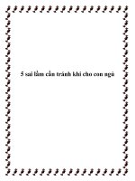 5 sai lầm cần tránh khi cho con ngủ docx