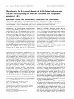 Báo cáo khoa học: Mutations in the C-terminal domain of ALSV (Avian Leukemia and Sarcoma Viruses) integrase alter the concerted DNA integration process in vitro pot