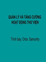Quản lý và tăng cường hoạt động thư viện ppt