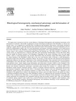Rheological heterogeneity, mechanical anisotropy and deformation of the continental lithosphere pdf