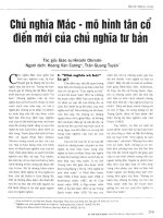 Báo cáo khoa học:Chủ nghĩa Mác Lênin mô hình tân cổ điển mới chủ nghĩa tư bản docx