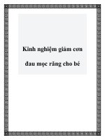 Kinh nghiệm giảm cơn đau mọc răng cho bé pptx