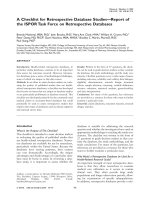 A Checklist for Retrospective Database Studies—Report of the ISPOR Task Force on Retrospective Databases pot