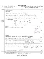 KÌ THI THỨ ĐẠI HỌC LẦN THỨ 1 NĂM HỌC 2012 -2013 HƯỚNG DẪN CHẤM MÔN TOÁN ppt