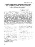 Đặc điểm lâm sàng, cận lâm sàng của bệnh nhân tràn dịch màng phổi điều trị tại khoa hô hấp bệnh viện Bạch Mai năm 2001 pot