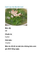 Canh rau má nấu tôm tươi doc