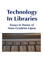 Technology in Libraries - Essays in Honor of Anne Grodzins Lipow ppt