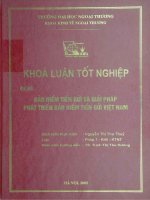 Bảo hiểm tiền gửi và giải pháp phát triển bảo hiểm tiền gửi Việt Nam