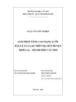 giải pháp nâng cao mạng lưới bán lẻ lúa gạo trên địa bàn huyện thới lai - thành phố cần thơ